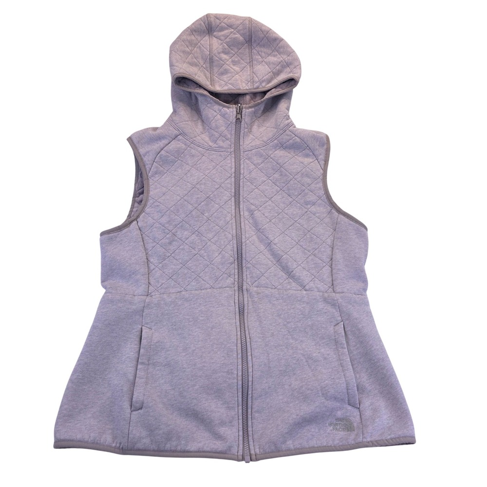 The North Face Caroluna Reversible Hooded Vest Gray Womens XL Quilted Gorpocore